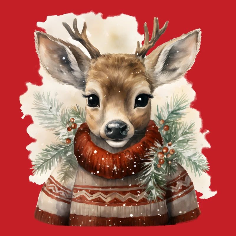 Hirsch im Winterpullover