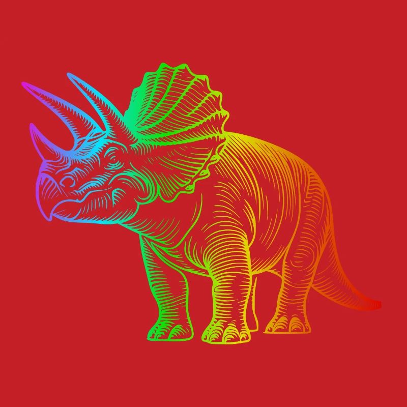 Rainbow Triceratops Dinosaur