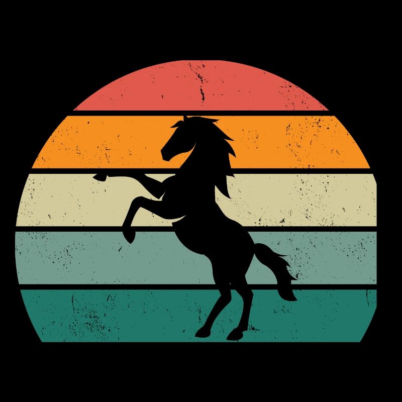 Conception rétro de la silhouette du cheval
