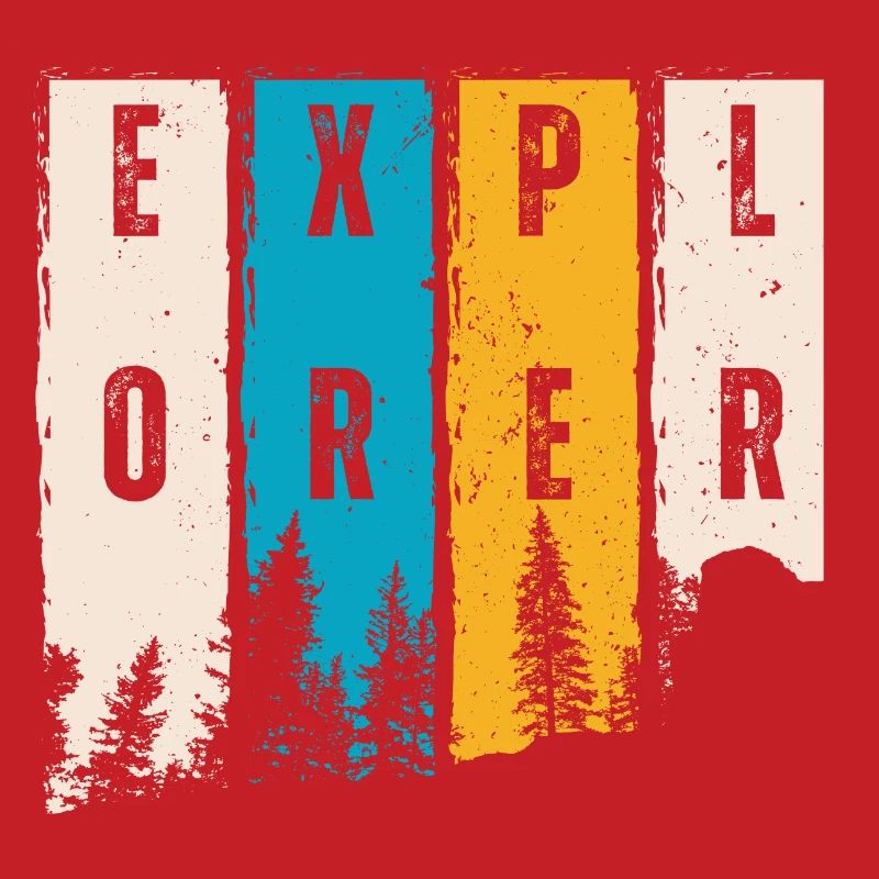 Explorer Forest Trees Silhouette