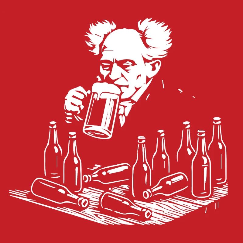 Arthur Schopenhauer drinking beers at the pub