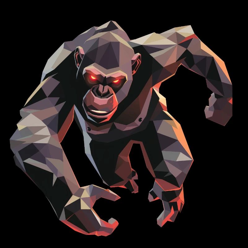 Gorille dans le style low poly