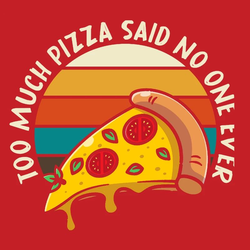 Pizza Meme Retro Sunset