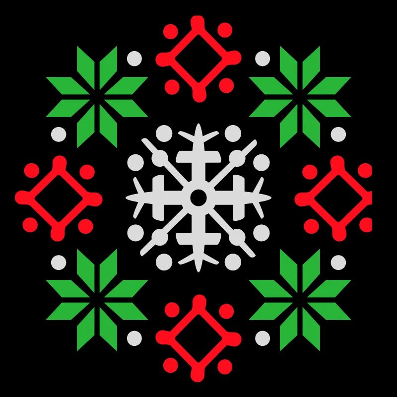 Schneeflocken Muster Weihnachtspullover Schnee