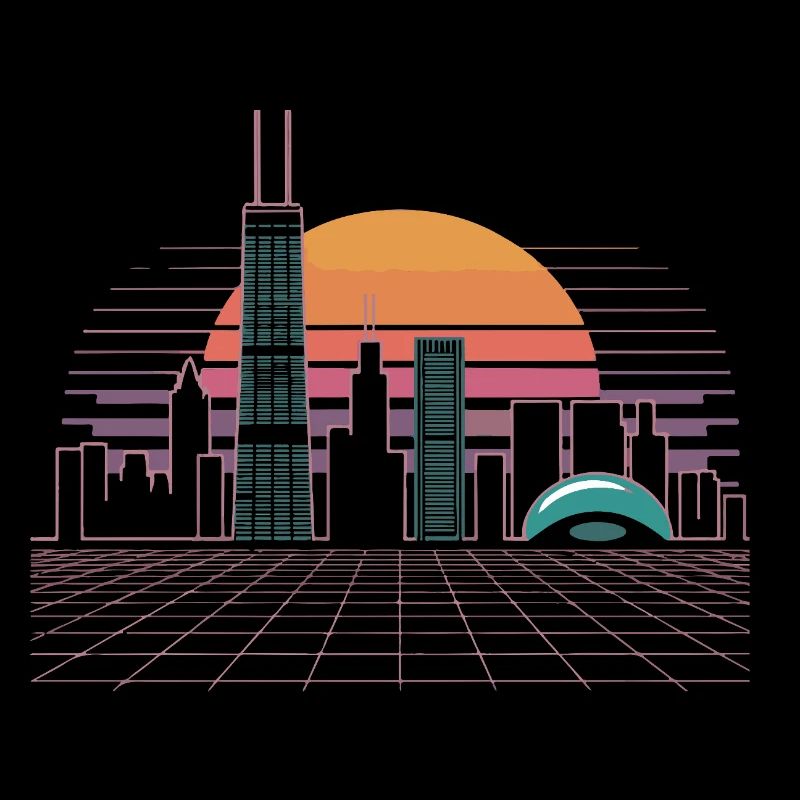 Neon Skyline Sunset