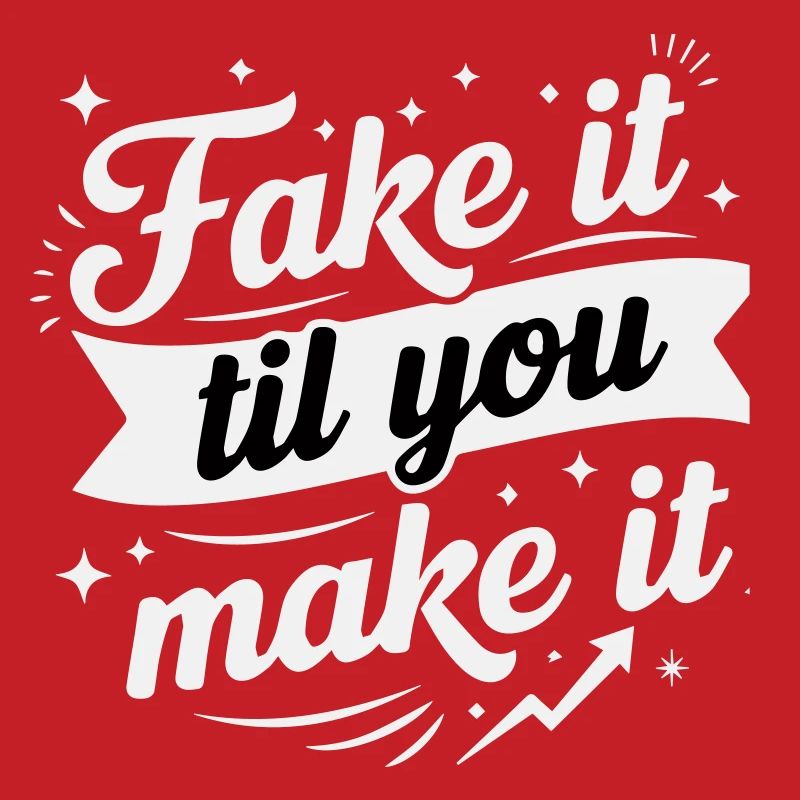 Fake It Til You Make It - Bold Retro White