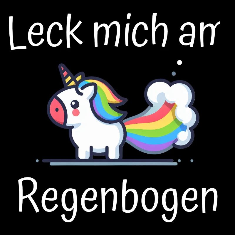 Leck mich am Regenbogen Einhorn Spruch