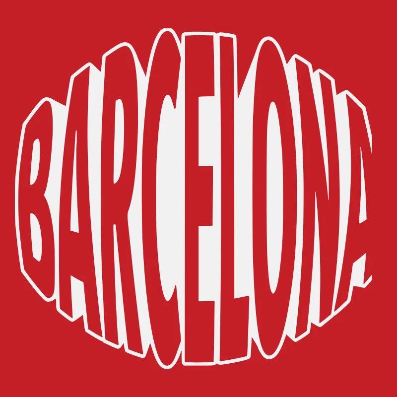 Lettrage ovale de Barcelone