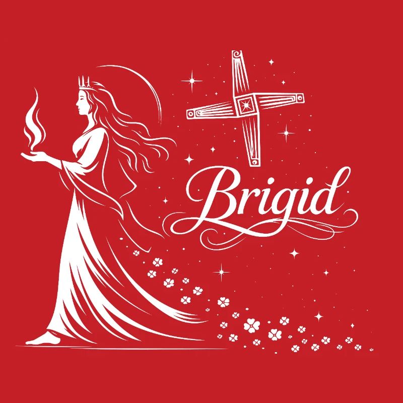 Imbolc Celtic Goddess Brigid with Flame