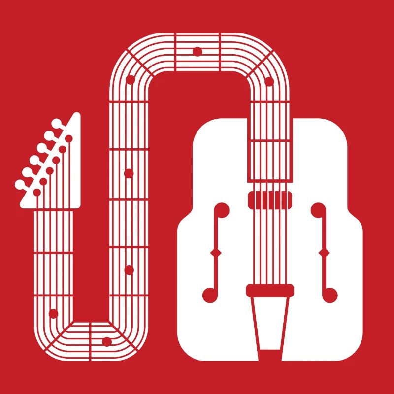 Abstract Shape Retro Guitar