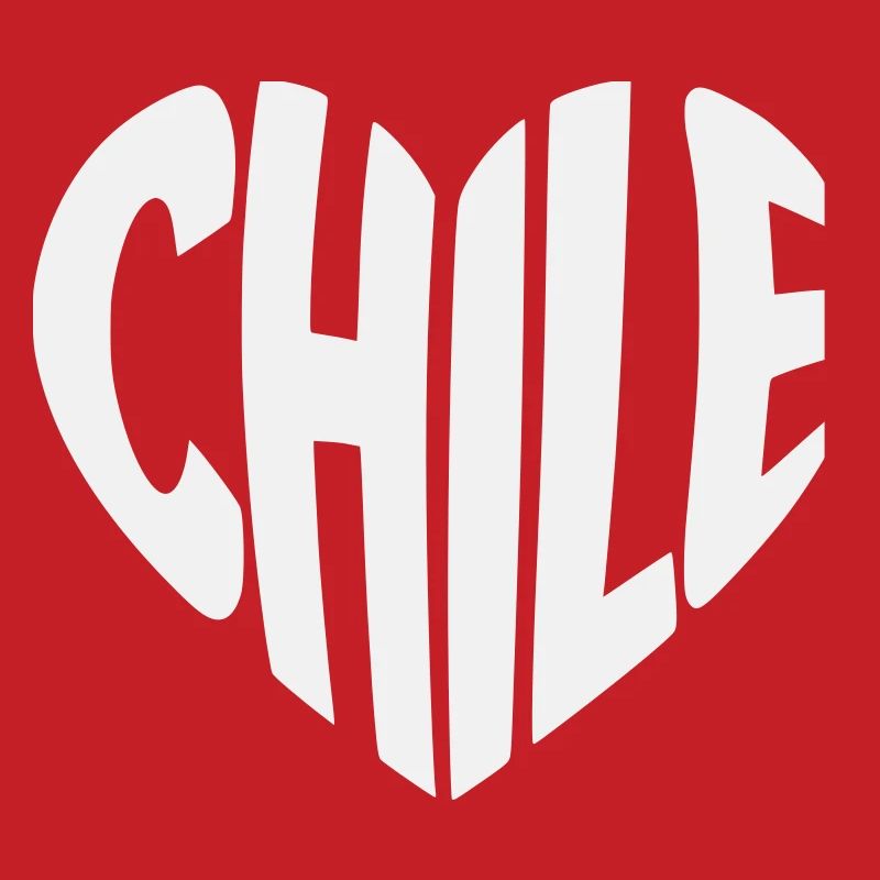 Conception typographique du cœur chilien
