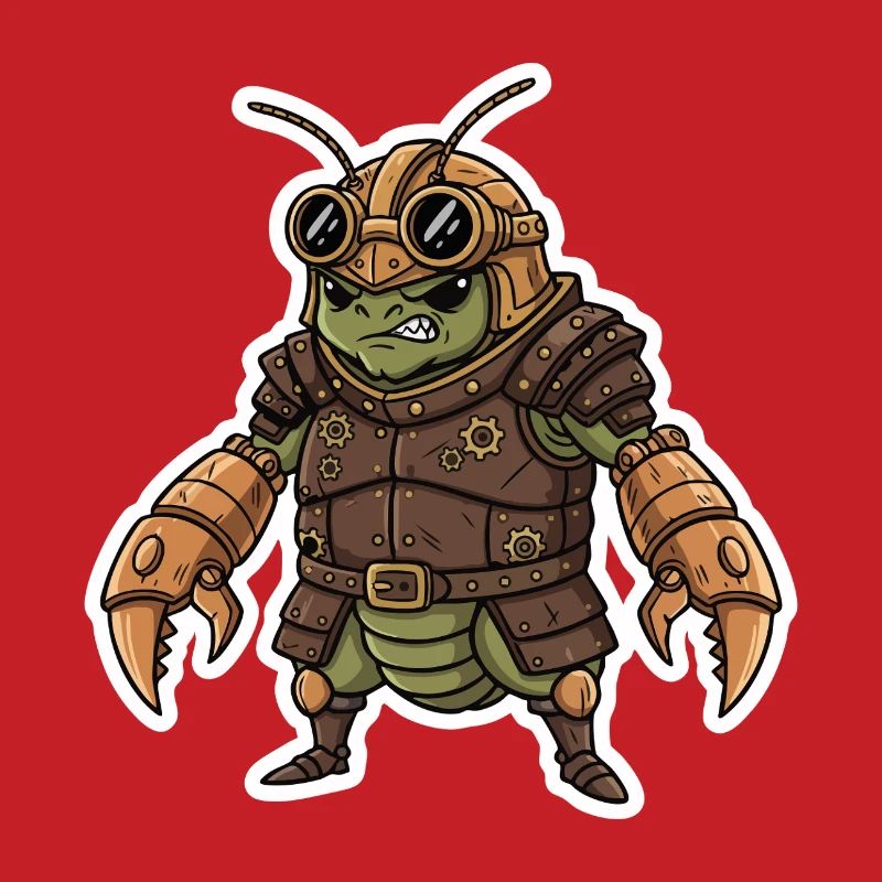 Steampunk-Krieger, gepanzerte Gottesanbeterin