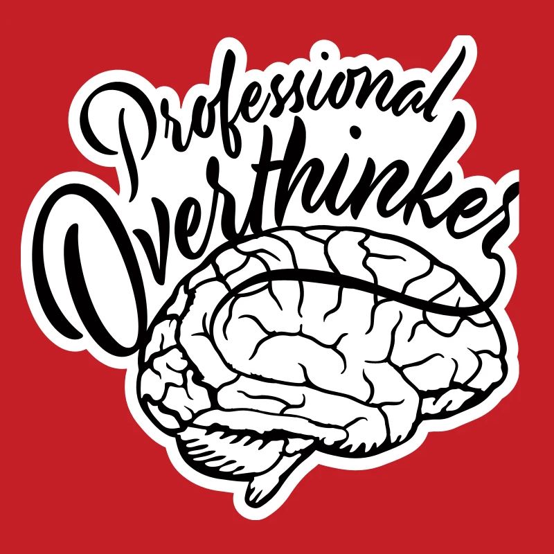 Professional Overthinker Funny Brooding Anxiety Logo