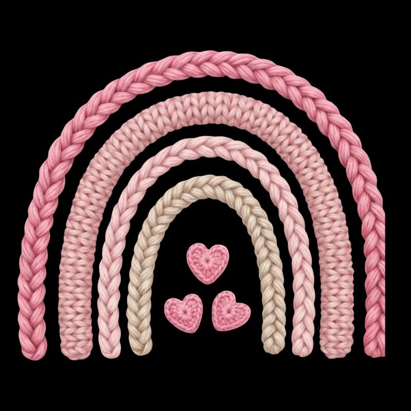 Regenbogen Rosa Strickmuster