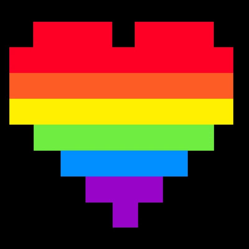 Pixel Herz Regenbogenfahne