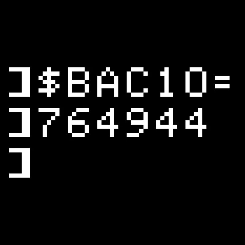 Bacio BAC10 8-bits Esadecimal Code Nerd Pixel Art