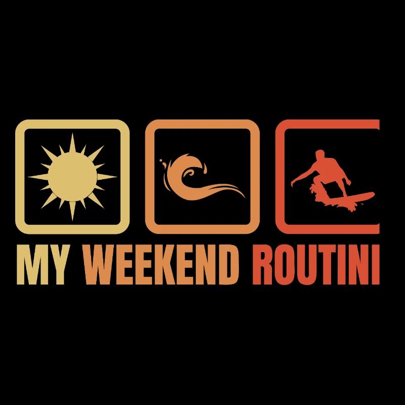 Surfer Wochenendroutine