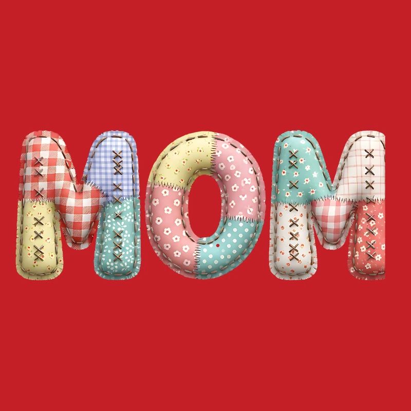 Look tissu patchwork de lettrage de maman