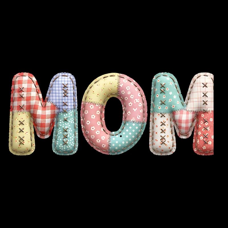 Look tissu patchwork de lettrage de maman