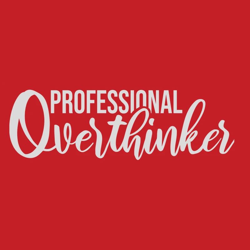 Professional Overthinker Funny Brooding Anxiety Logo