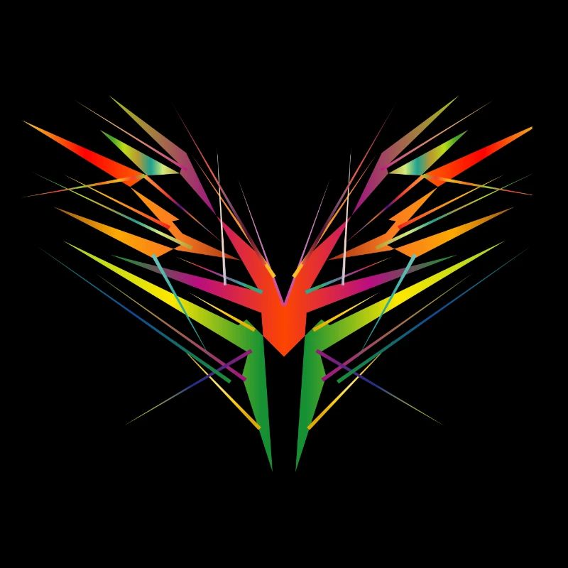 colorful abstract wing shape