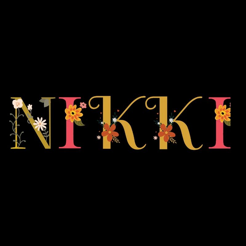 Le nom NIKKI est décoré de fleurs