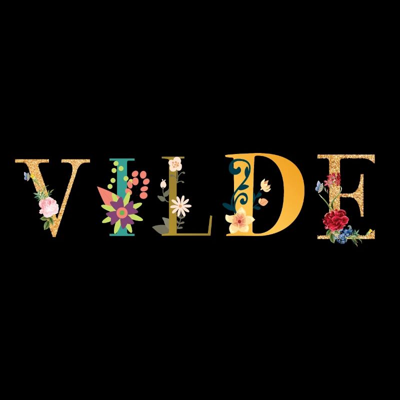 Le nom de VILDE est décoré de fleurs