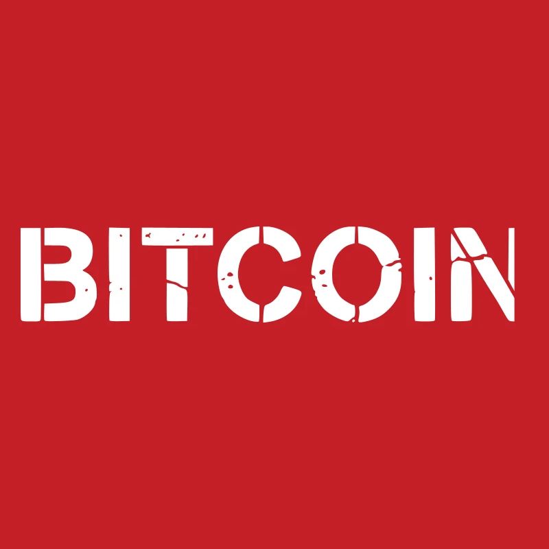 Bitcoin Text Lettering Grunge Vector