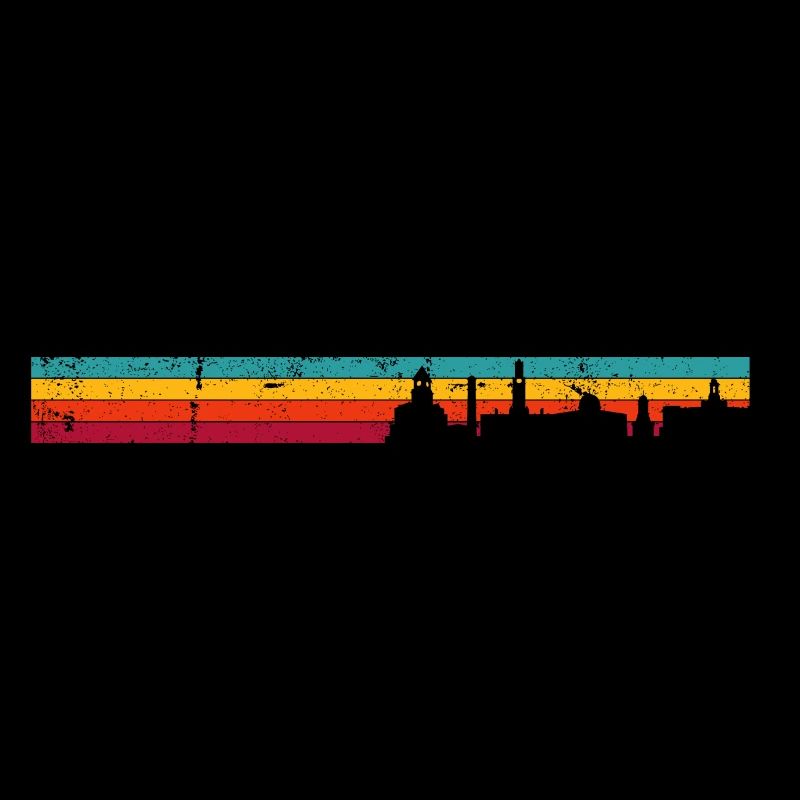 Retro Sunset Skyline Stripes