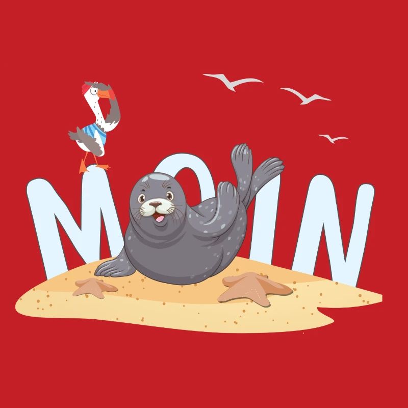 Moin Robbe Möwe Strand