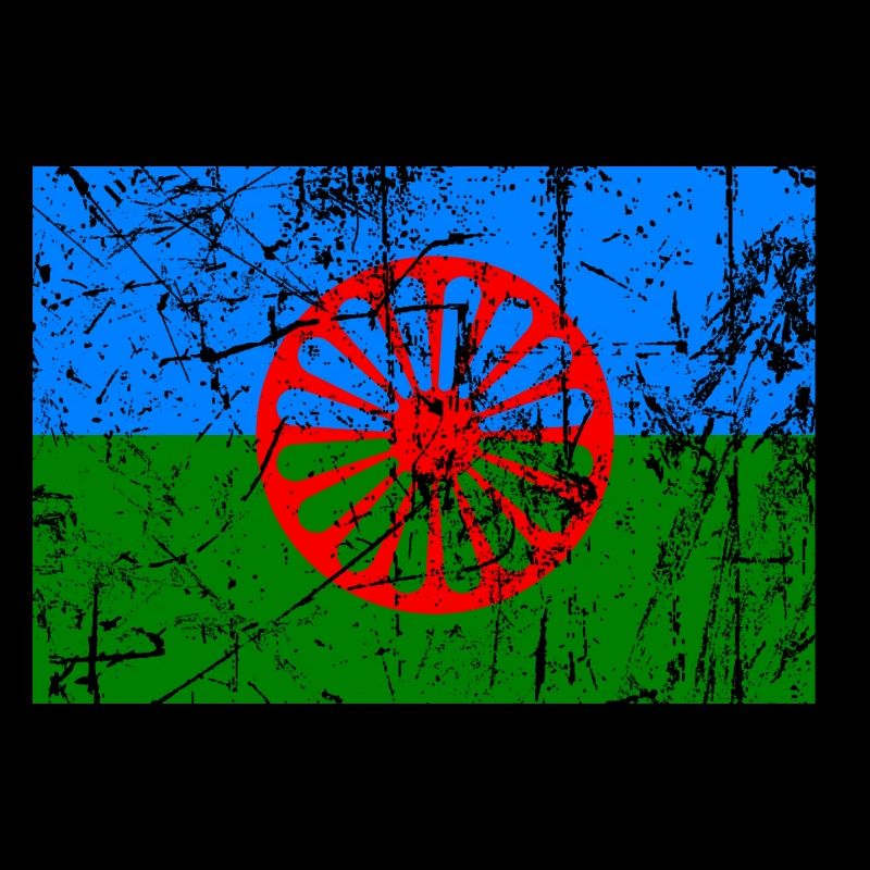 Flagge der Roma oder Styago le Romengo
