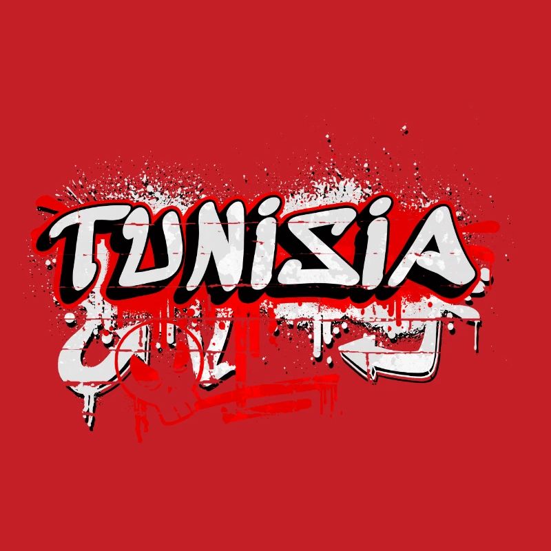 Tunisia graffiti flags design