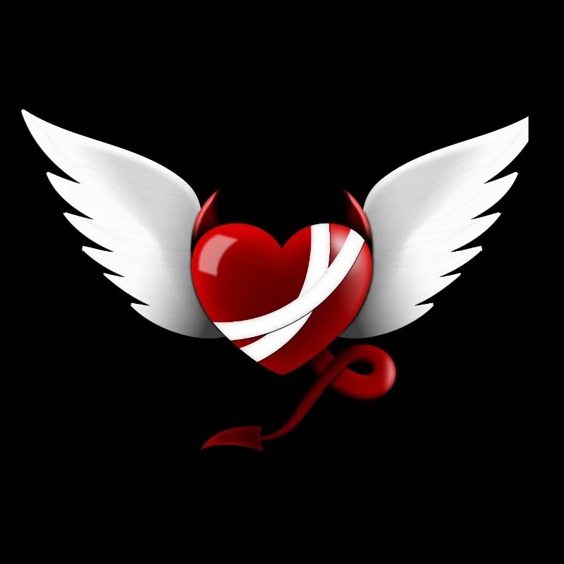 Heart Devil Angel Design Gift