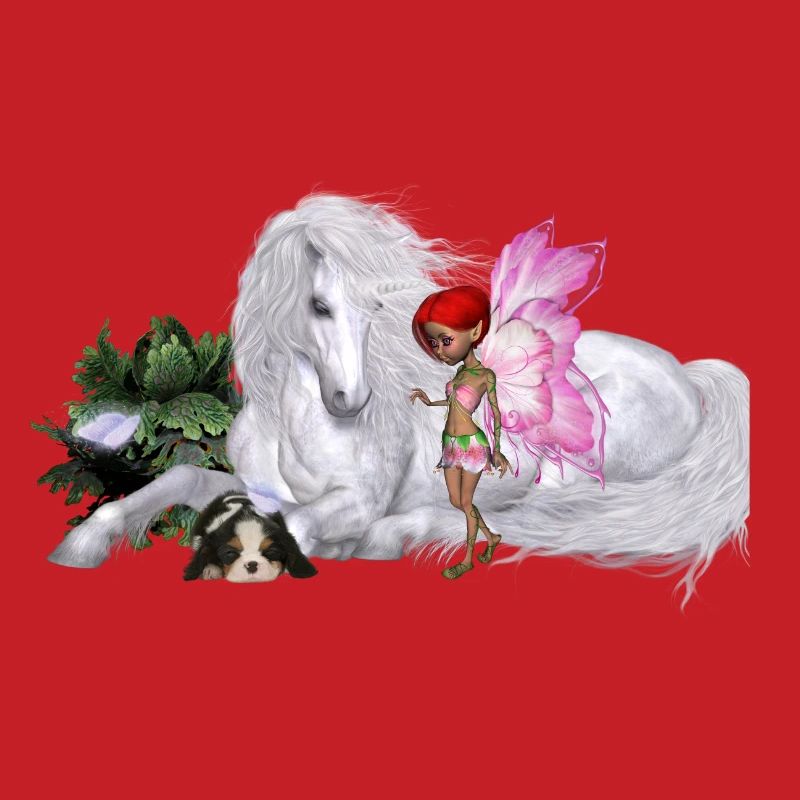 Wunderbares Einhorn mit Fee