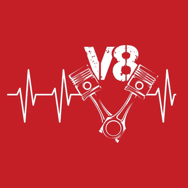v8 engine icon heartbeat pulse piston racing icon