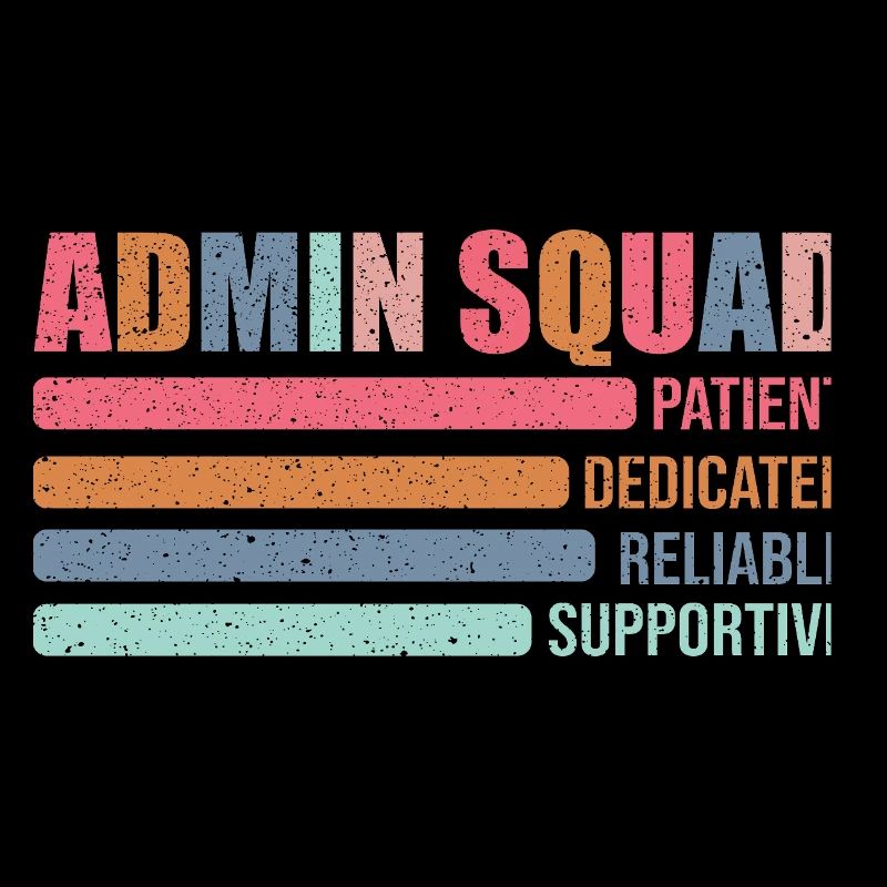 Admin Squad: Colored Retro Office Team Gift