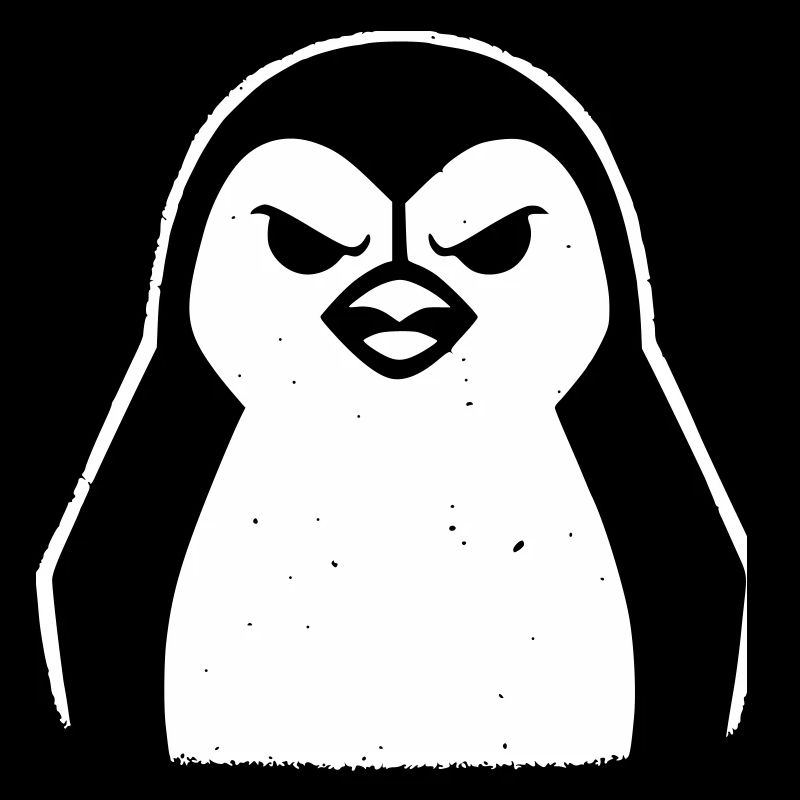 pinguin stencil grunge minimalistisch-vector Linux