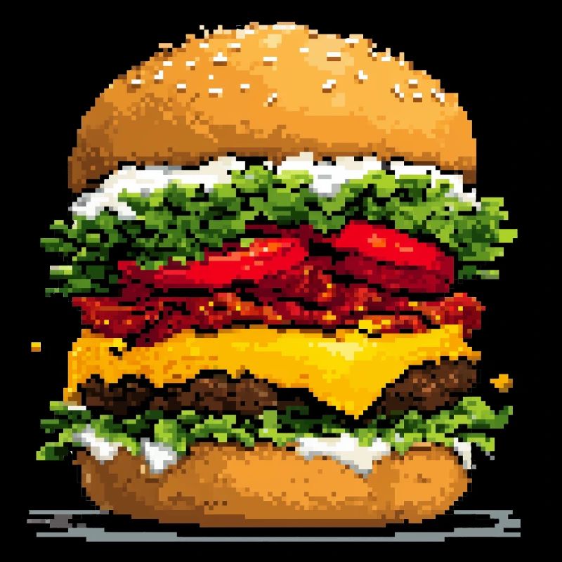 Pixelhamburger Retro Pixelkunst