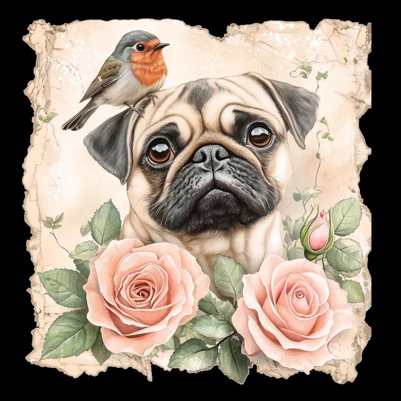 Mops und Rotkehlchen