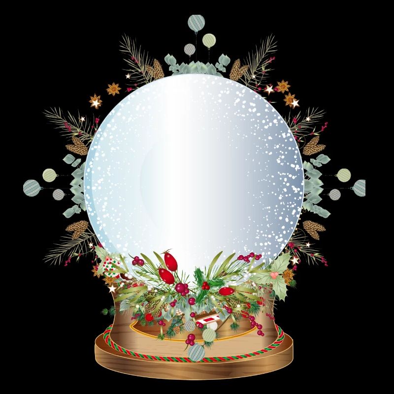 empty nostalgic snow globe to label
