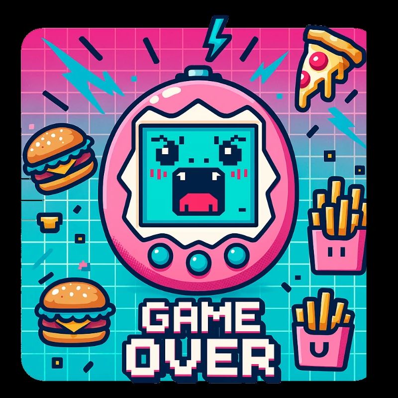 Pixel console, retro and snacks