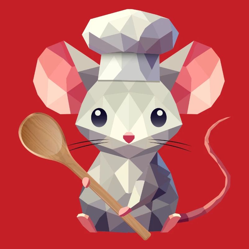 Culinary charm in polygon style