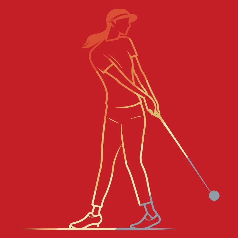 Dessin au trait de golfeuse