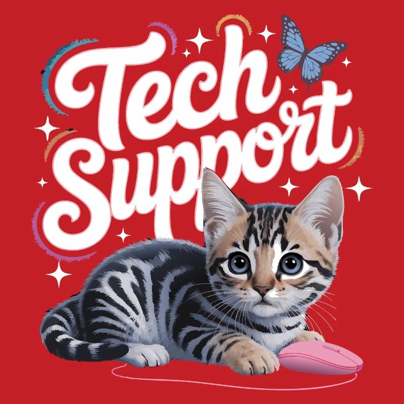 Funny Tech Support Cute Cat Ironic IT