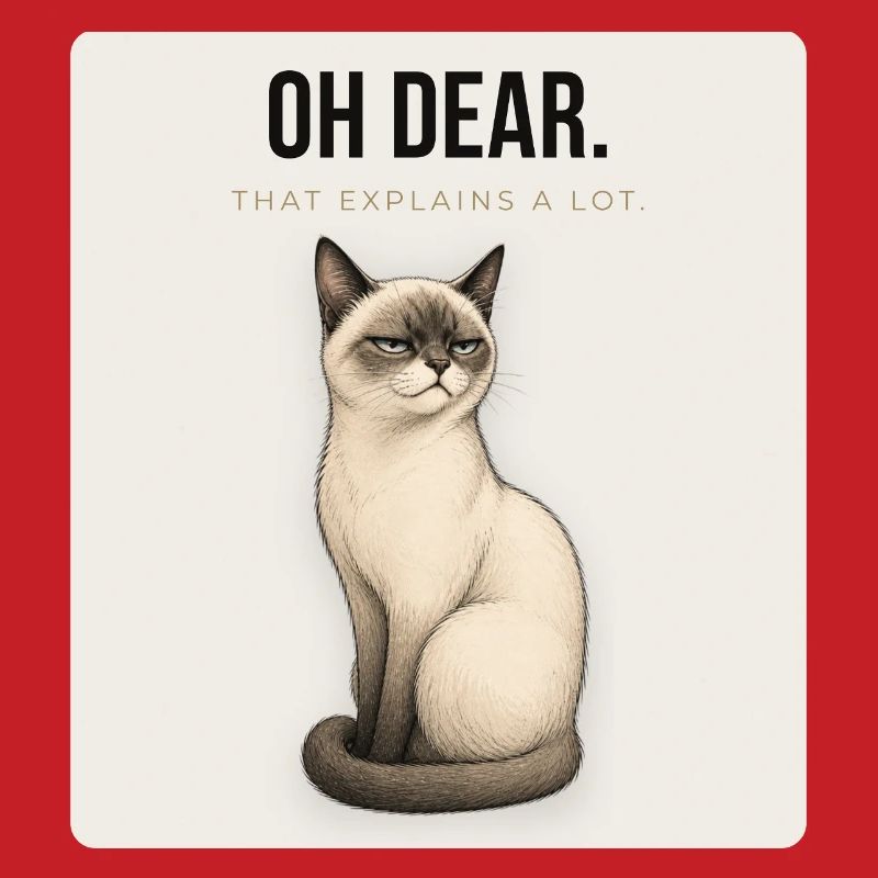 OH LÀ LÀ. Noble Chat Sarcastique Conception du Mème