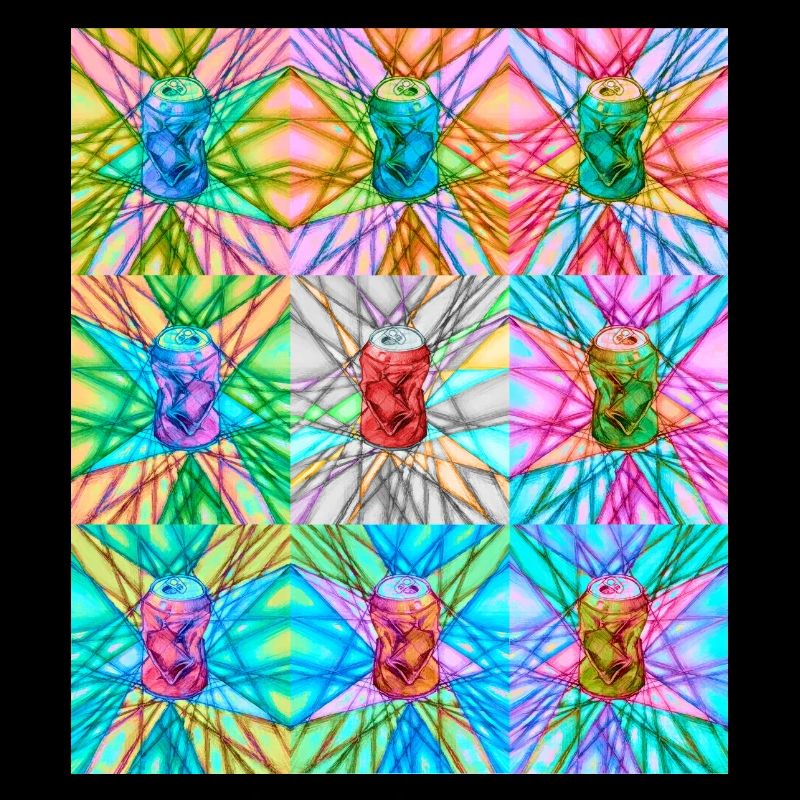 Vibrant Can and Abstract Light Pattern