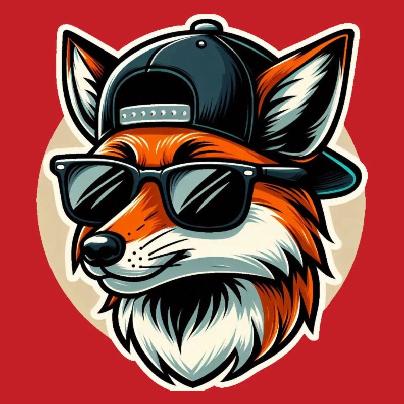 Fox with sunglasses and cap