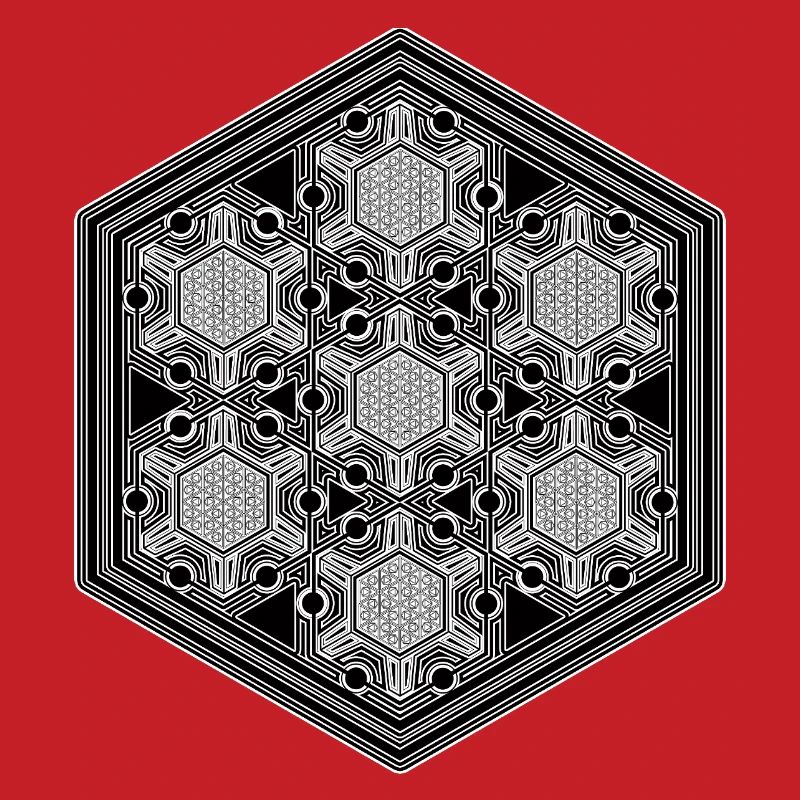 Psytrance Goa Techno Rave Geometry Hexagon Pattern