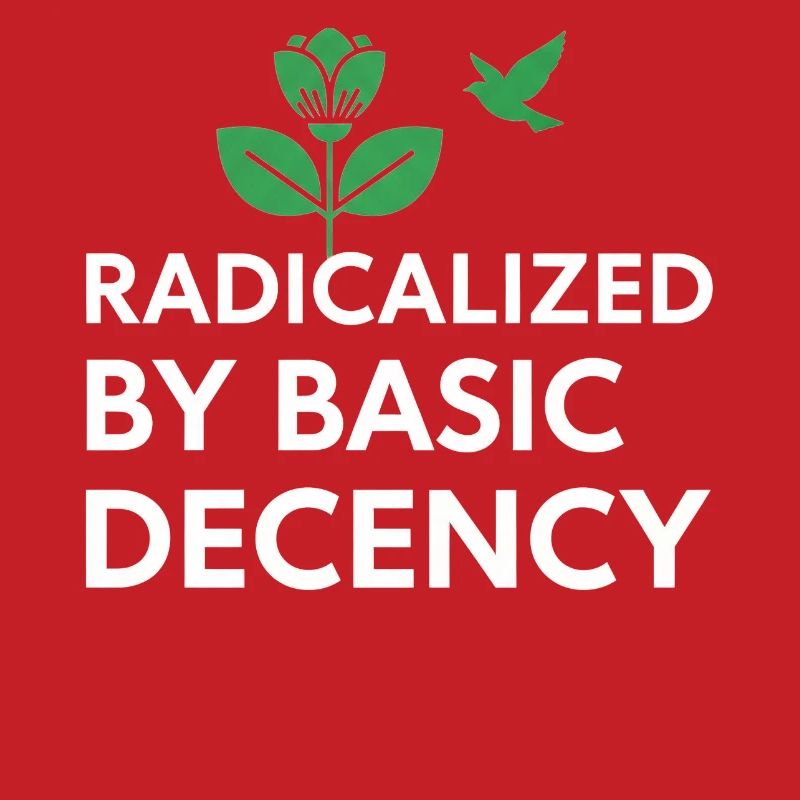 Radicalized By Basic Decency Statement shirt decal