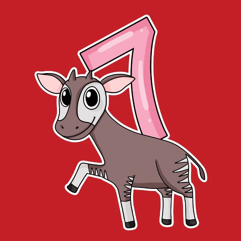 Fille de 7 ans Okapi cadeau de 7ème anniversaire